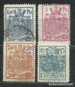Briefmarken: 8129A-LOTE SELLOS FISCALES ESPAÑA REPUBLICA 1937 GUERRA CIVIL, CORONA MURAL.ALGUNO MATASELLOS USADO